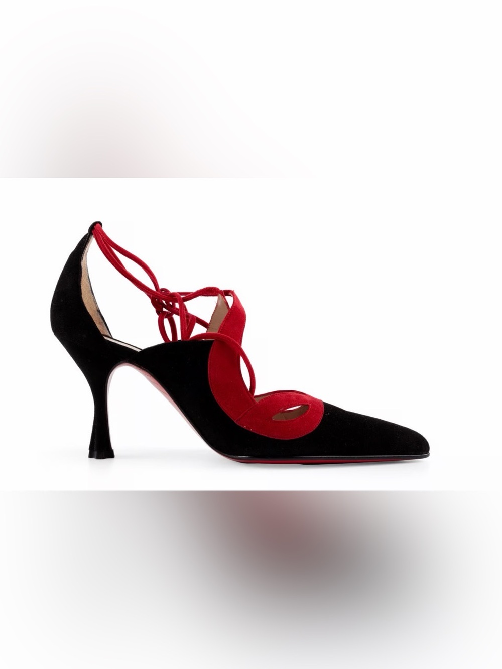 Christian Louboutin “Maskovitch” Heels Black & Red Suede Pumps Size 37.5